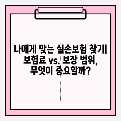 실손보험 가입 전, 나에게 딱 맞는 보장 찾기| 비교 분석 가이드 | 실손보험 추천, 보험료 비교, 보장 범위 비교