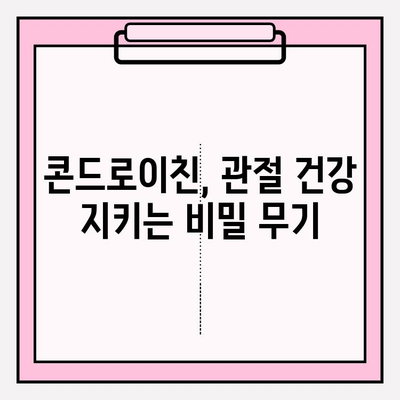 콘드로이친| 관절 건강을 위한 필수 성분, 효능과 섭취 방법 | 관절 건강, 연골 건강, 건강 식품