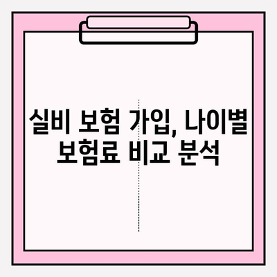 실비 보험 가입 나이와 금액, 한눈에 확인하세요! | 실비보험, 가입 연령, 보험료, 비교