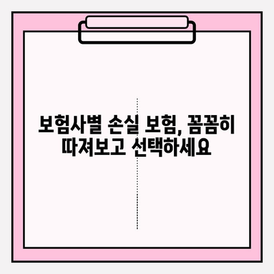 손실 보험 가입 전 꼼꼼히 비교 분석하기| 나에게 맞는 보험 찾는 6가지 방법 | 보험 비교, 손실 보험, 가입 전 체크리스트