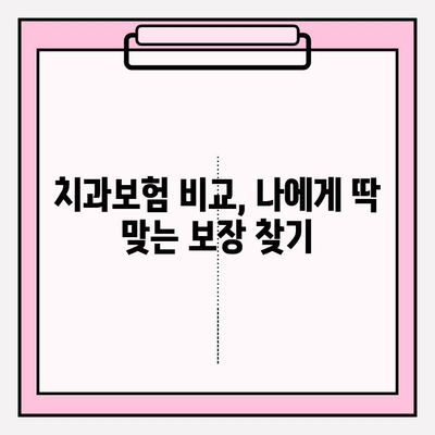 나에게 딱 맞는 치과보험 찾기| 비교 & 추천 가이드 | 치과보험 비교, 추천, 보장 분석, 보험료 계산