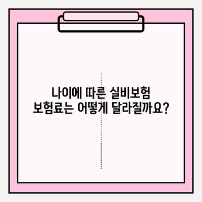 실비보험 가입 가능 나이와 보험료 알아보기 |  실비보험, 보험료 계산, 가입 조건, 나이 제한