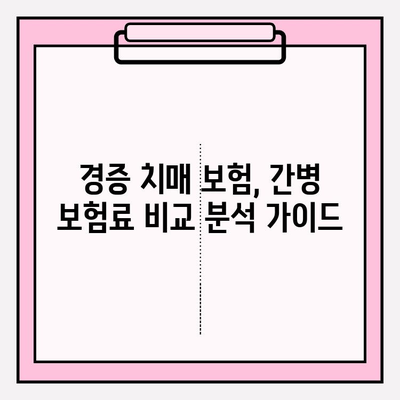 경증 치매 보험 가입 전 필수 체크! 간병 보험료 비교 분석 가이드 | 치매 보험, 간병 보험, 보험료 비교, 가입 전 확인