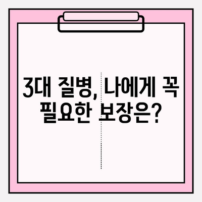 3대 질병 보험 완벽 가이드| 꼼꼼히 따져보고 확실하게 준비하세요 | 암, 뇌졸중, 심장질환, 보장 분석, 보험료 비교