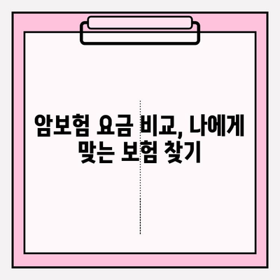 암보험 요금 비교, 꼼꼼하게 따져보고 현명하게 가입하세요 | 암보험 추천, 보장 분석, 가입 가이드