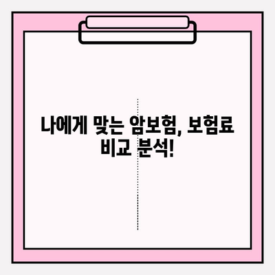 암보험 견적 비교 분석! 나에게 딱 맞는 보장 찾기 | 암보험 추천, 보험료 비교, 핵심 보장 분석