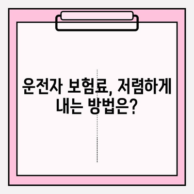 운전자 보험 완벽 가이드| 나에게 꼭 맞는 보장 찾기 | 운전자 보험 비교, 보험료 계산, 필수 보장, 추천