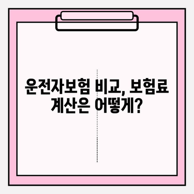 운전자보험 가입 가이드| 자세히 알아보고 나에게 맞는 보장 찾기 | 운전자보험 비교, 보험료 계산, 필수 보장