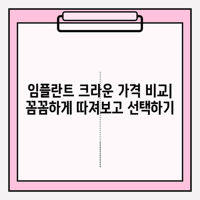 어금니 임플란트 크라운 가격 비교| 지르코니아 vs PFM | 임플란트 종류, 장단점, 가격 정보