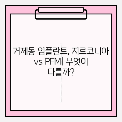 거제동 치과 임플란트, 지르코니아 vs PFM| 어떤 게 나에게 맞을까? | 임플란트 종류 비교, 장단점 분석, 거제동 치과 추천