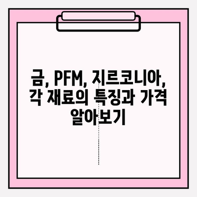 임플란트 재료 선택 가이드| 금, PFM, 지르코니아 중 나에게 맞는 최적의 옵션은? | 임플란트 재료 비교, 장단점 분석, 치과 상담 팁