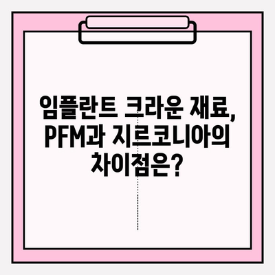 임플란트 크라운, PFM vs 지르코니아| 어떤 차이가 있을까요? | 임플란트, 크라운, 치과, 재료, 장단점 비교