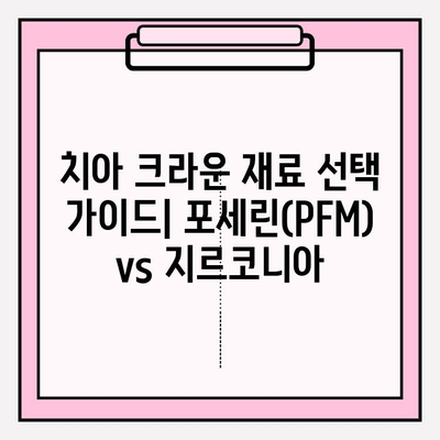 치아 크라운 종류 비교| 포세린(PFM) vs 지르코니아 | 치과, 보철, 심미 치료, 치아 재료