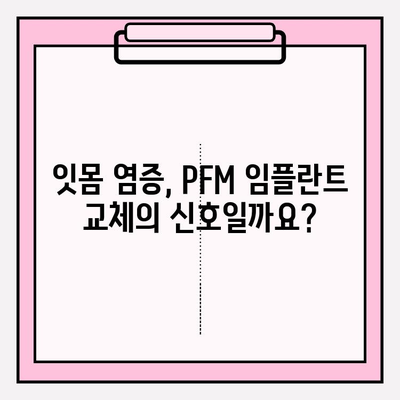 PFM 임플란트 잇몸 틈새, 교체가 필요할까요? | 임플란트, 잇몸 염증, 재수술, 치료 방법