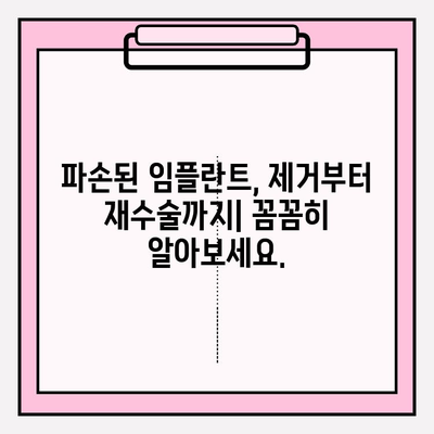 파손된 임플란트 제거 및 재수술| 복잡한 보험 문제 해결 가이드 | 보험 청구, 치과 진료, 비용