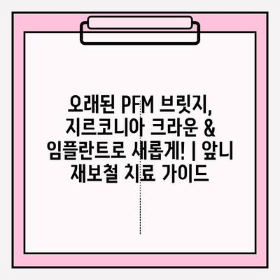 오래된 PFM 브릿지, 지르코니아 크라운 & 임플란트로 새롭게! | 앞니 재보철 치료 가이드