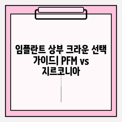 임플란트 상부 크라운, PFM vs 지르코니아| 비용, 장단점 비교 가이드 | 임플란트, 치과, 보철, 크라운