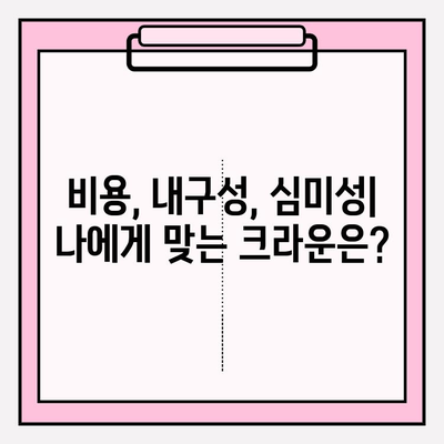 임플란트 상부 크라운, PFM vs 지르코니아| 비용, 장단점 비교 가이드 | 임플란트, 치과, 보철, 크라운