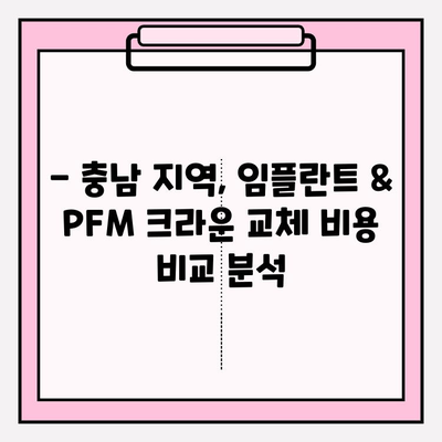 충남 임플란트 & PFM 크라운 교체 비용 상세 가이드 | 가격 비교, 추천 병원, 주의 사항