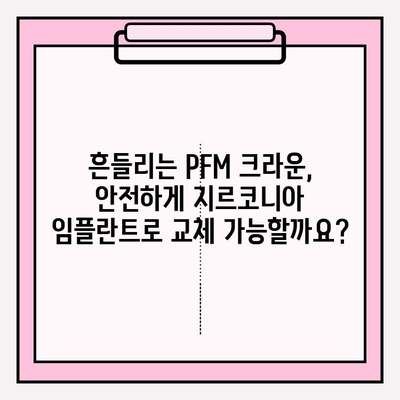 흔들리는 PFM 크라운, 지르코니아 임플란트로 안전하게 교체? | 즉시 임플란트, 치아 상실, 임플란트 종류, 치과 상담