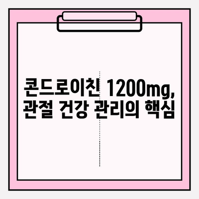 콘드로이친 1200mg으로 건강한 관절 관리| 효과적인 선택 가이드 | 관절 건강, 연골 건강, 콘드로이친 효능