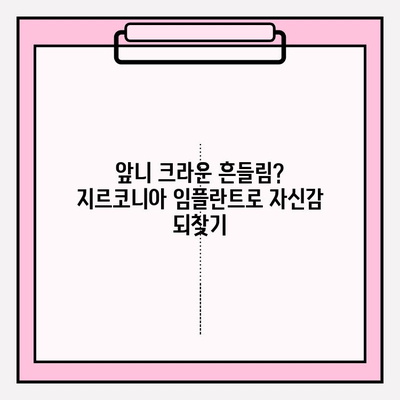 앞니 크라운 흔들림, 이제 지르코니아 임플란트로 해결하세요 | 앞니 크라운 교체, 흔들림 문제, 지르코니아 임플란트