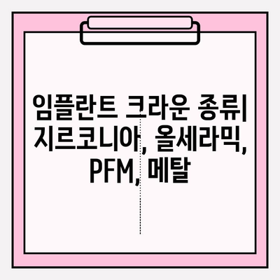 임플란트 크라운 종류| 지르코니아, 올세라믹, PFM, 메탈 비교분석 | 장단점, 가격, 수명