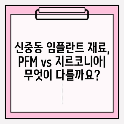 신중동 치과 임플란트 재료 비교| PFM vs 지르코니아 | 장점, 단점, 가격, 수명 비교 분석