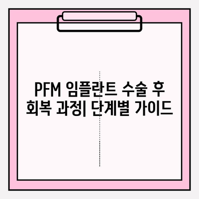 PFM 임플란트 수술 후 신체 반응 완벽 가이드 | 회복 과정, 주의 사항, 궁금증 해결