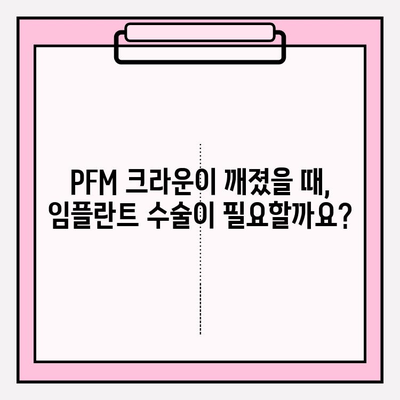 PFM 크라운 파손, 임플란트 수술 보험 적용 가능할까요? | 치과 보험, 임플란트 비용, PFM 크라운 파손