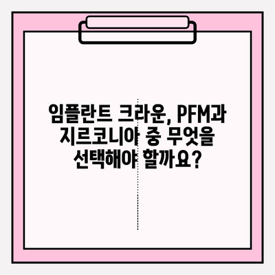 임플란트 수술 후 크라운 선택 가이드| PFM vs 지르코니아 | 장단점 비교, 가격, 수명