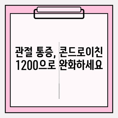 콘드로이친 1200의 힘| 관절 통증과 염증 완화를 위한 선택 가이드 | 건강, 관절 건강, 통증 완화, 염증 완화