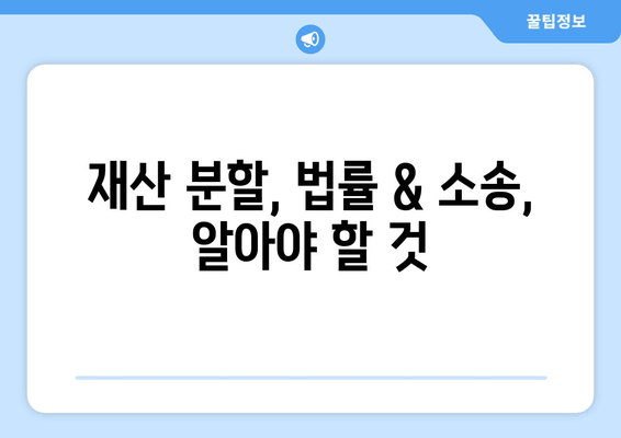 이혼 시 재산 분할 갈등, 해결 위한 실질적인 가이드 | 재산분할, 법률, 소송, 합의