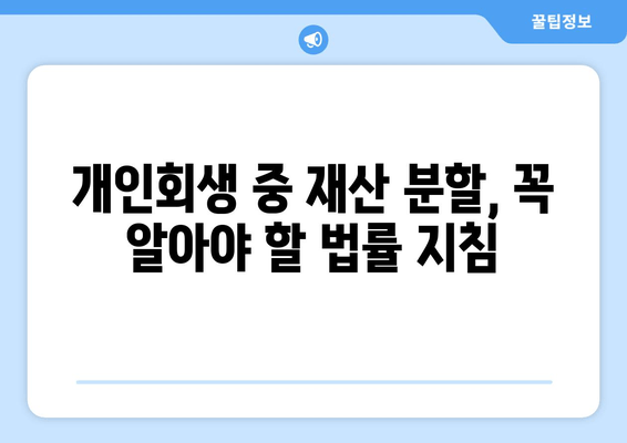 개인 회생 중 재산 분할, 어떻게 해야 할까요? | 개인 회생, 재산 분할, 법률 지침, 가이드