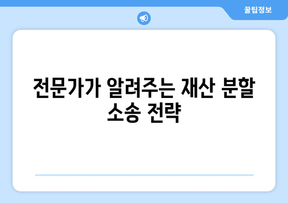 이혼 재산 분할 소송, 나에게 유리한 전략은? | 재산분할, 소송, 전문가, 성공 전략, 팁