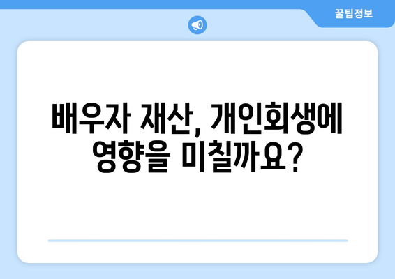 개인 회생 배우자 재산 소득 반영 시 재산 분할 어떻게? | 배우자 재산, 소득, 재산 분할, 개인 회생