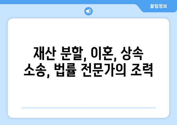 이혼 및 상속 재산 분할 쟁의 해결| 재산 개입으로 인한 갈등 해소 전략 | 재산분할, 이혼소송, 상속소송, 법률자문, 쟁의해결