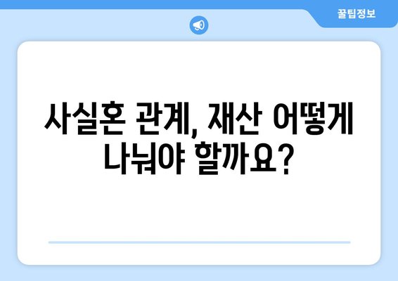 사실혼 관계 재산분할, 변호사가 알려주는 갈등 해결 지침 | 재산분할, 위자료, 법률 상담, 소송