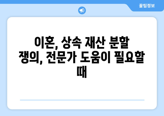 이혼 및 상속 재산 분할 쟁의 해결| 재산 개입으로 인한 갈등 해소 전략 | 재산분할, 이혼소송, 상속소송, 법률자문, 쟁의해결