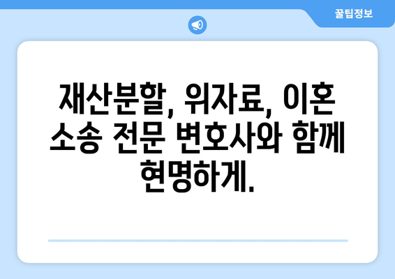 이혼 소송 재산 분할 갈등, 전문가 조력으로 현명하게 해결하세요 | 재산분할, 위자료, 이혼 전문 변호사, 법률 상담, 소송 지원