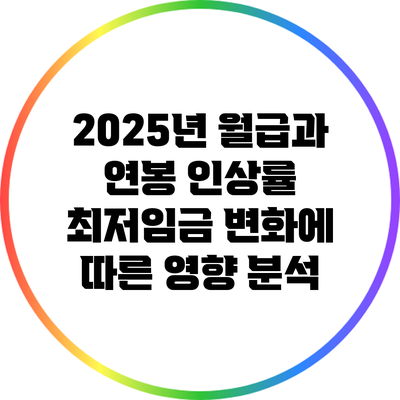 2025년 월급과 연봉 인상률: 최저임금 변화에 따른 영향 분석