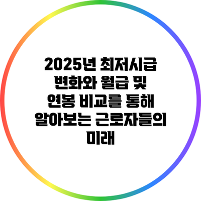 2025년 최저시급 변화와 월급 및 연봉 비교를 통해 알아보는 근로자들의 미래