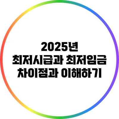 2025년 최저시급과 최저임금: 차이점과 이해하기