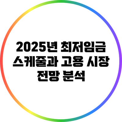 2025년 최저임금 스케줄과 고용 시장 전망 분석