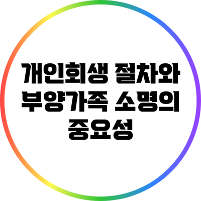 개인회생 절차와 부양가족 소명의 중요성