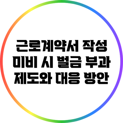 근로계약서 작성 미비 시 벌금 부과 제도와 대응 방안