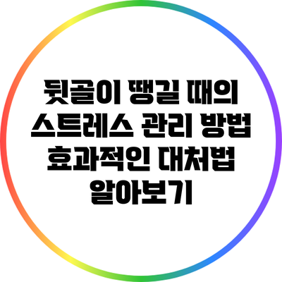 뒷골이 땡길 때의 스트레스 관리 방법: 효과적인 대처법 알아보기