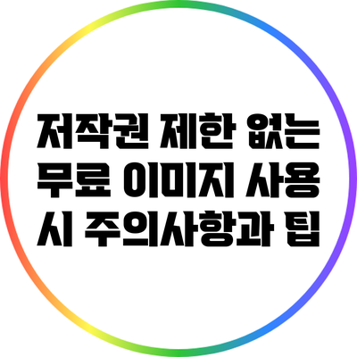 저작권 제한 없는 무료 이미지 사용 시 주의사항과 팁