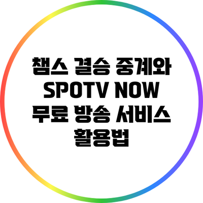챔스 결승 중계와 SPOTV NOW 무료 방송 서비스 활용법