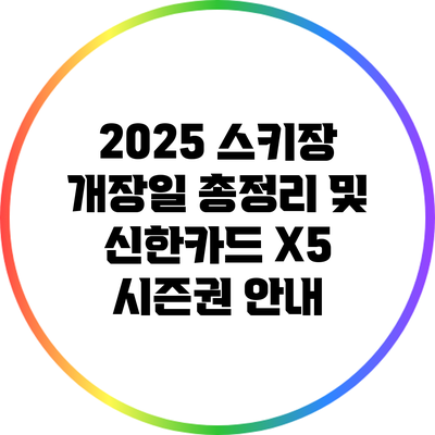 2025 스키장 개장일 총정리 및 신한카드 X5 시즌권 안내